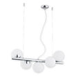 Lustra moderna cromata, abajururi din sticla alba, 5xE14/40W, Osso 02915 W5 CH, Lemir